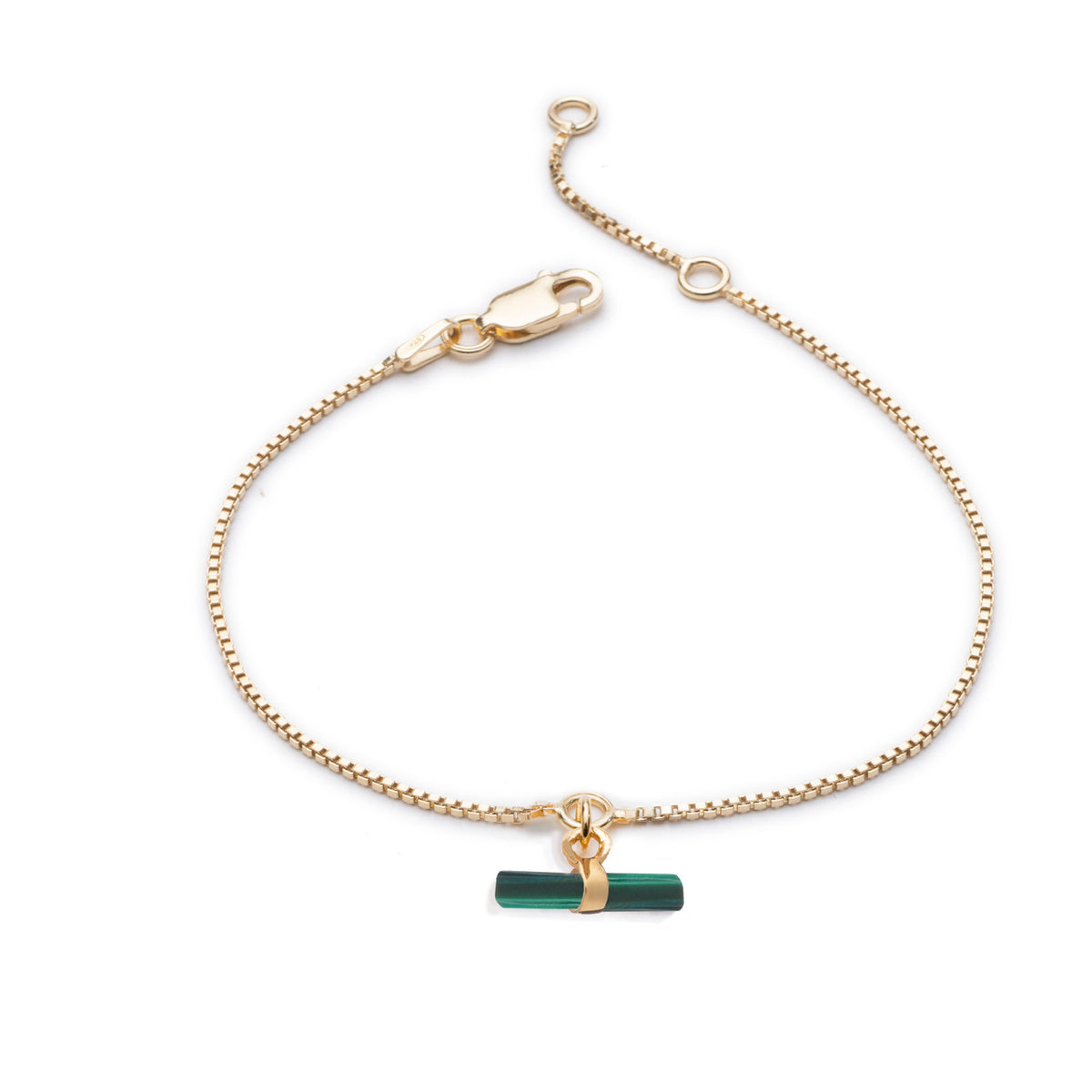 Rachel Jackson Mini Malachite T-Bar Bracelet