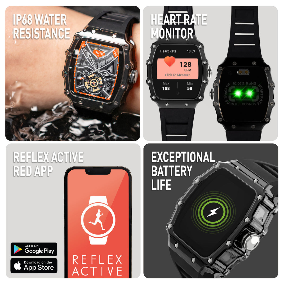 Reflex Active SERIES 51 Smart Calling Watch Black Strap