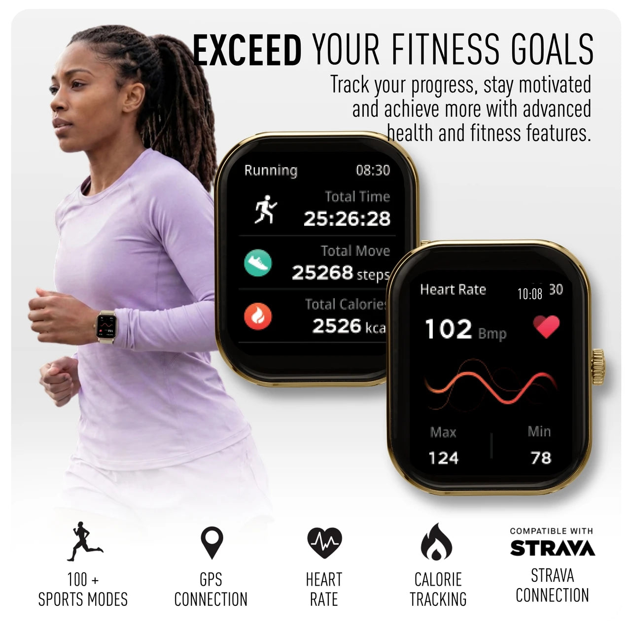 Reflex Active NEXUS 100 S - Petite Gold Case, Cream Silicone Strap