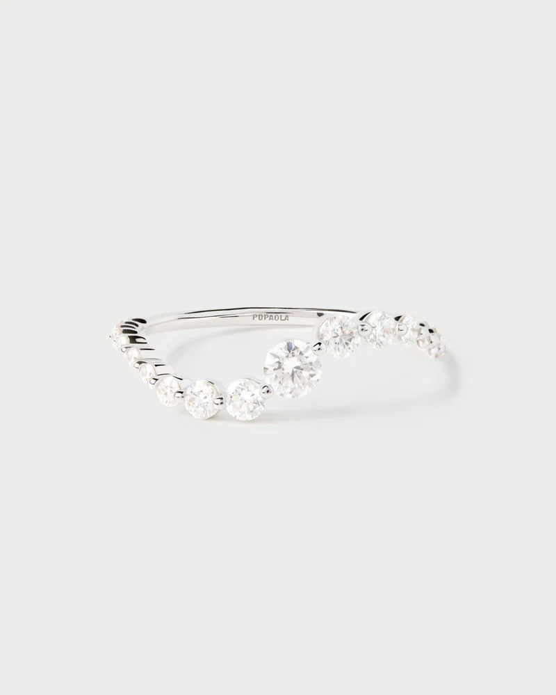 PDPAOLA FINE Diamonds and White Gold Venus Ring Size 12