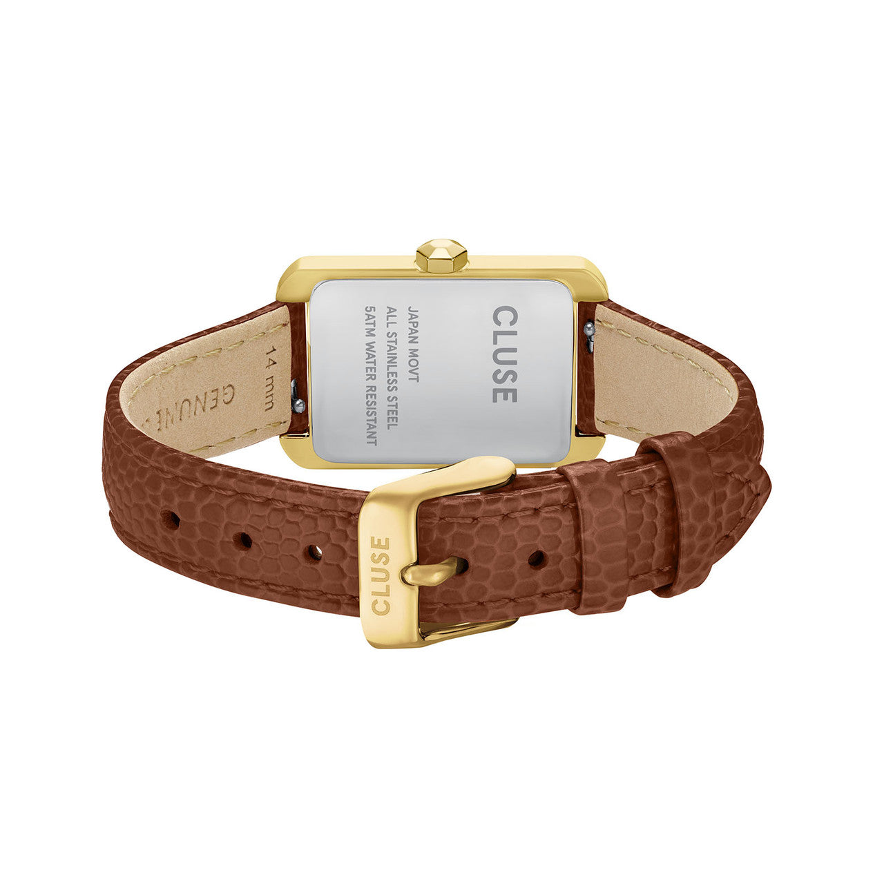 CLUSE Belisenna Watch Leather Nutshell, Sand Textured, Gold Colour CW15008