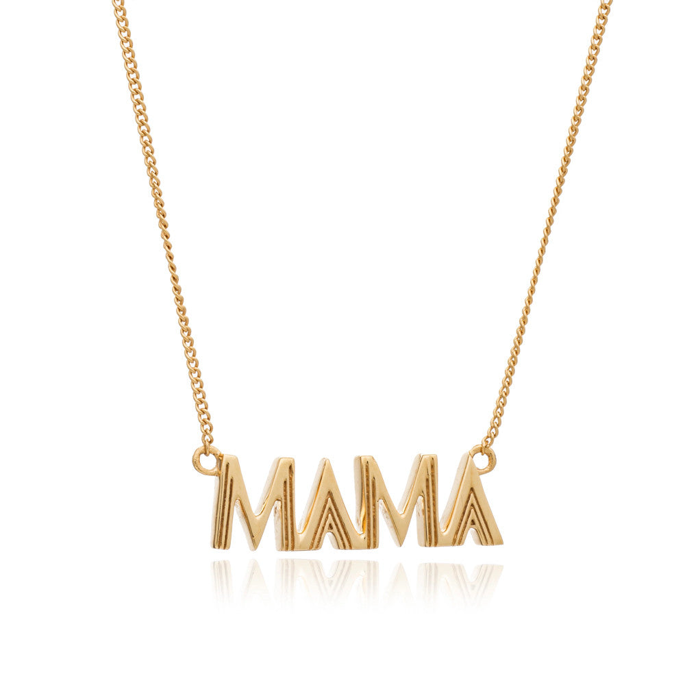 Rachel Jackson Art Deco Mama Necklace Gold Mini