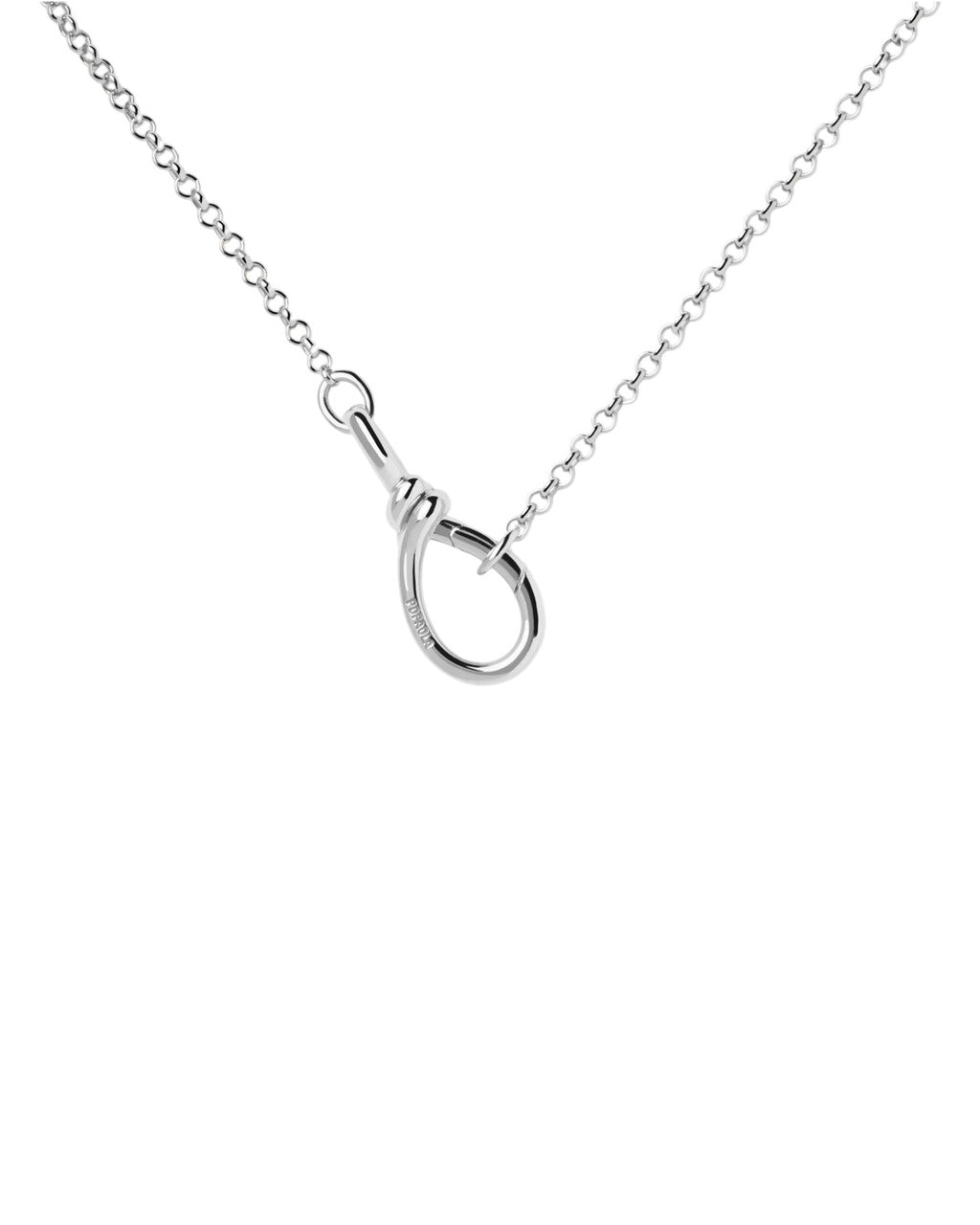 PDPAOLA STACKER CLASP CHAIN NECKLACE SILVER