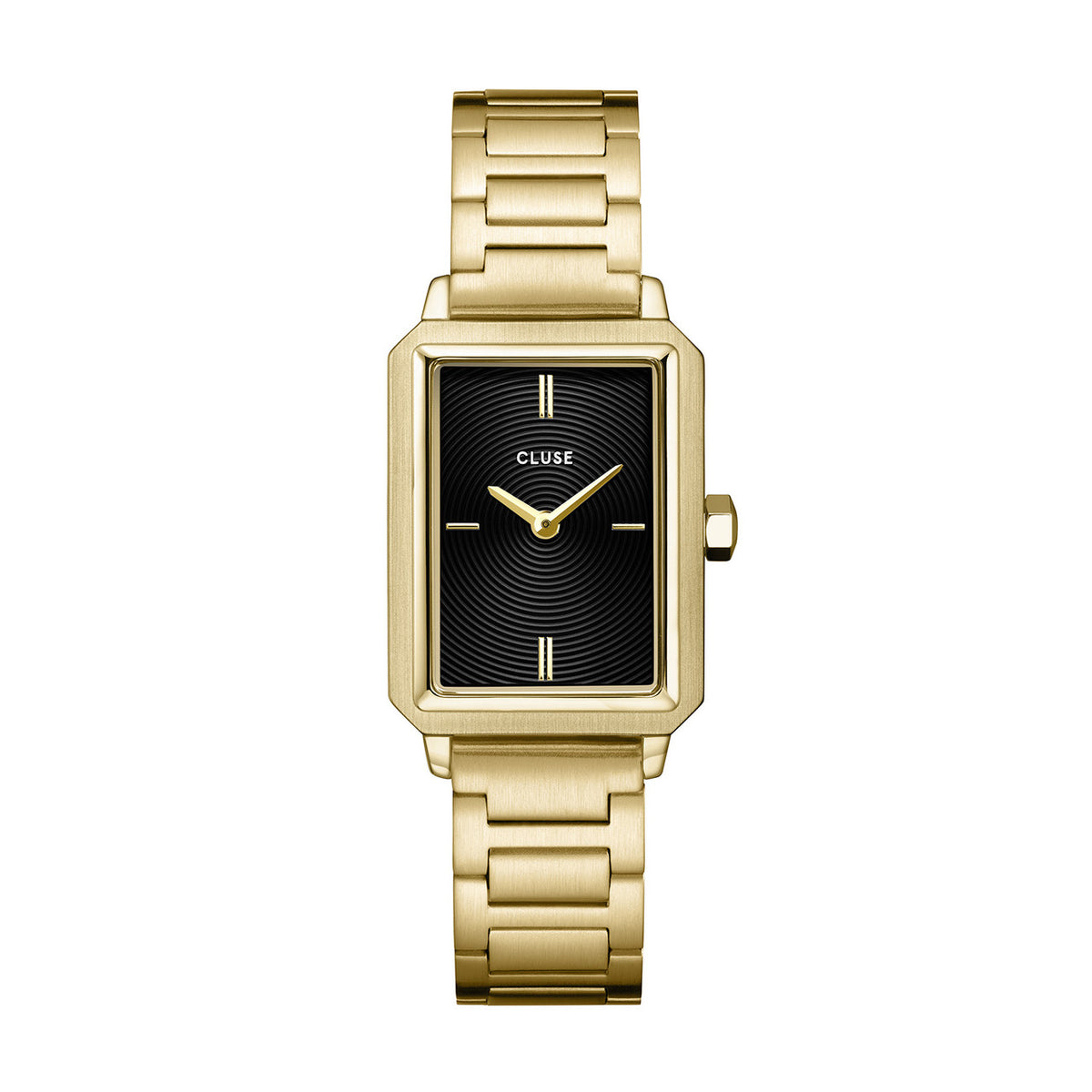 Fluette Black Circular Texture Dial/Gold Link CW11512
