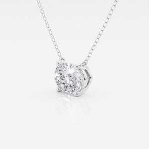 14CT White /Yellow Oval Lab Grown Diamond Solitaire Pendant