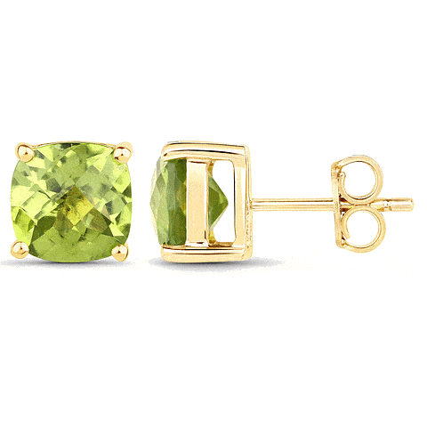 9K Coloured Gemstone Cushion Cut Earrings GAE7778