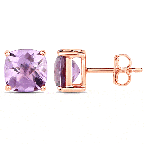 9K Coloured Gemstone Cushion Cut Earrings GAE7778