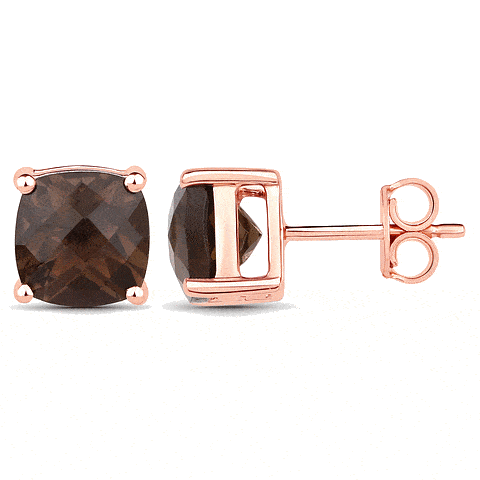 9K Coloured Gemstone Cushion Cut Earrings GAE7778