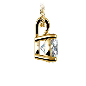 14CT White /Yellow Gold G-VS 0.5/ 0.75 Ctw Prong Set Round Diamond Pendant