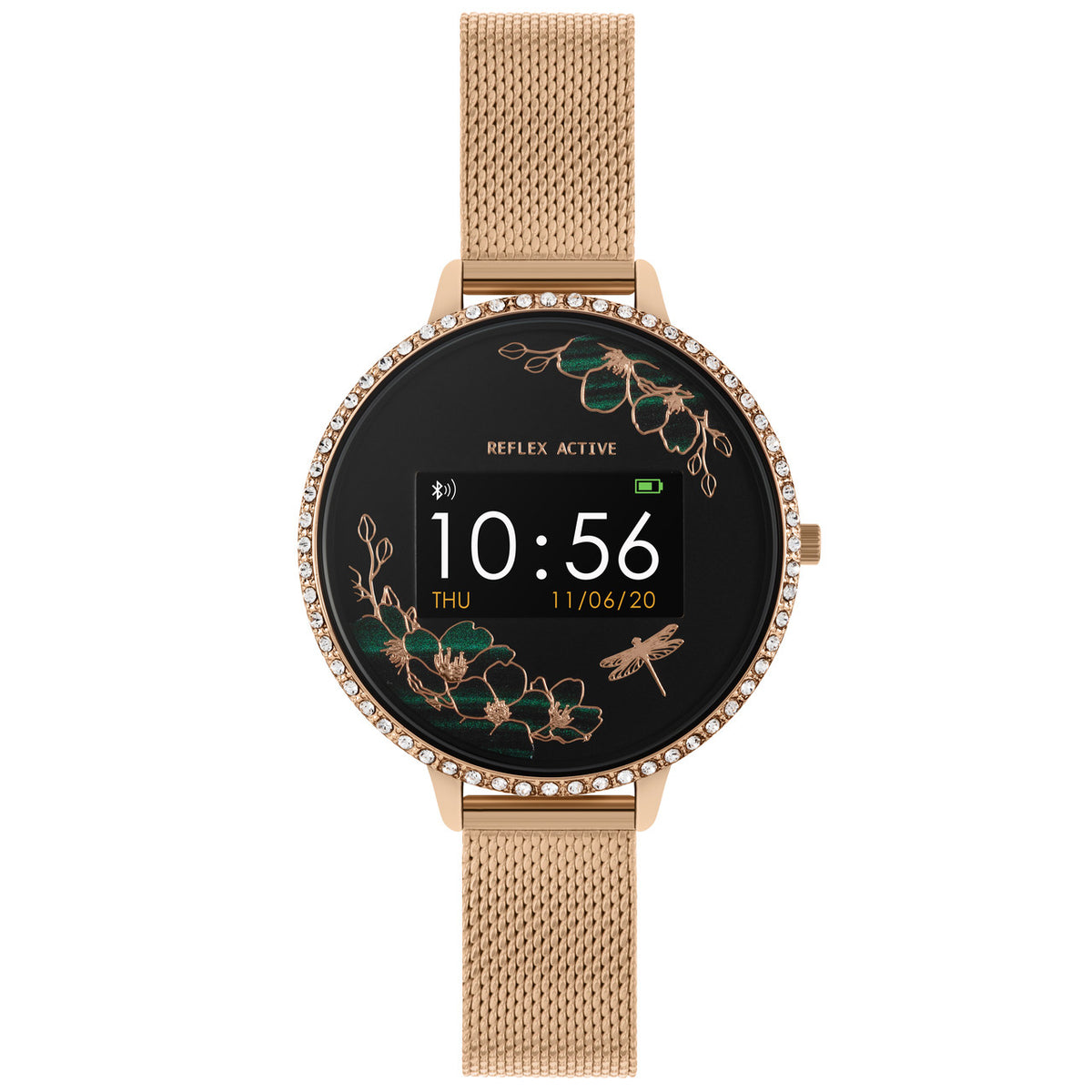 Reflex Active Series 03 Rose Gold/ Green Dragonfly