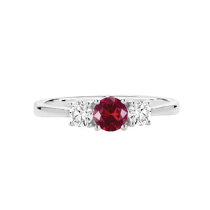 18K Gold Ruby 0.50ct Trilogy Ring