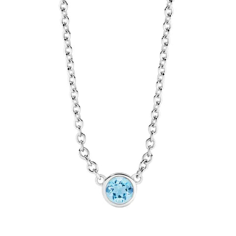 9KW Aquamarine Bezel Set Necklace