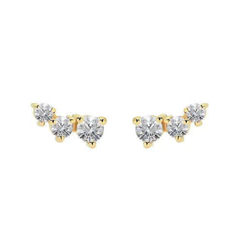 9KY Curve Lab Grown Diamond Earrings
