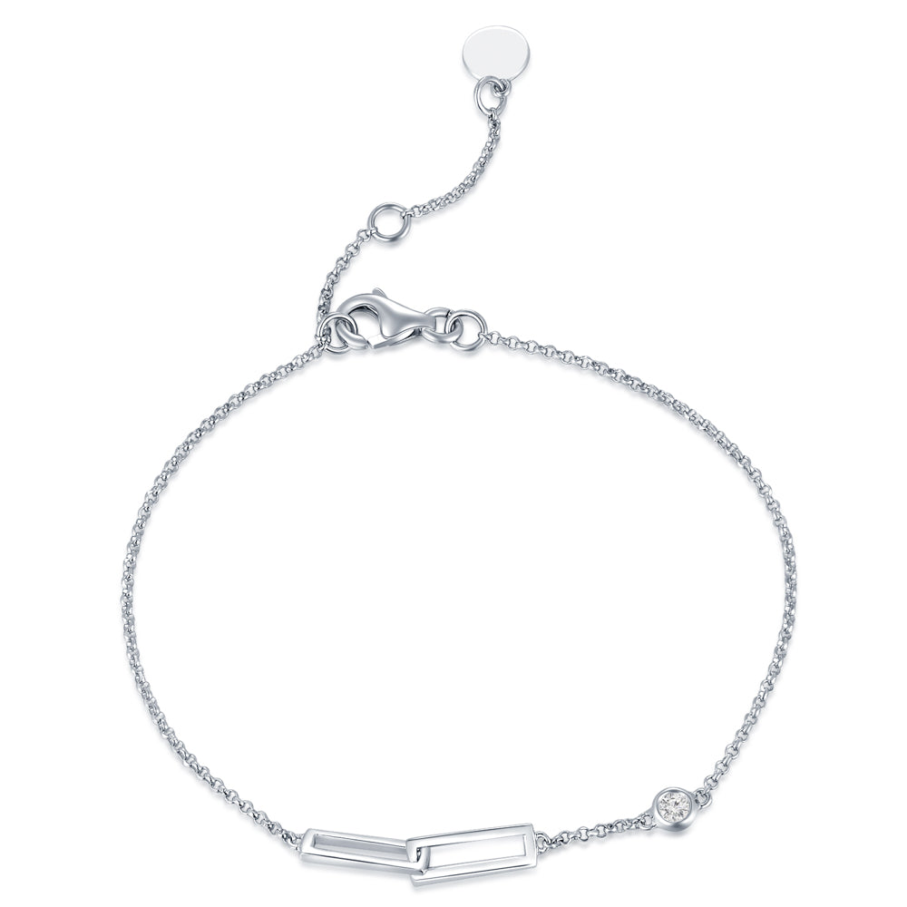 18K White Gold Modern Diamond Bracelet