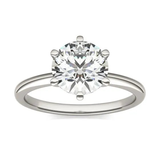 14K White Gold IGI Certified G-VS Round Lab Grown Diamond Engagement Ring