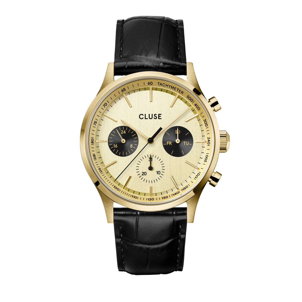 CLUSE Antheor Multifunction Gold Gold/Black Leather CW21005