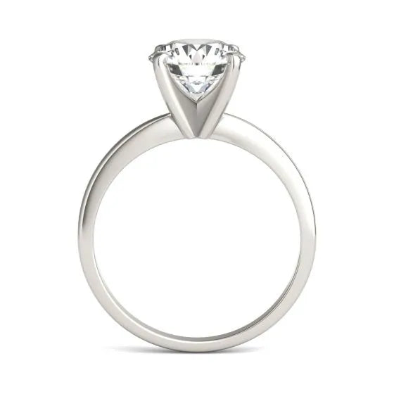 14K White Gold (G-VS) Round Lab Grown Diamond Solitaire Engagement Ring