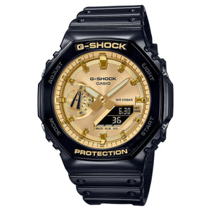 CASIO G-Shock Garish Carbon W/Time Gold Face Black Resin GA2100GB-1A