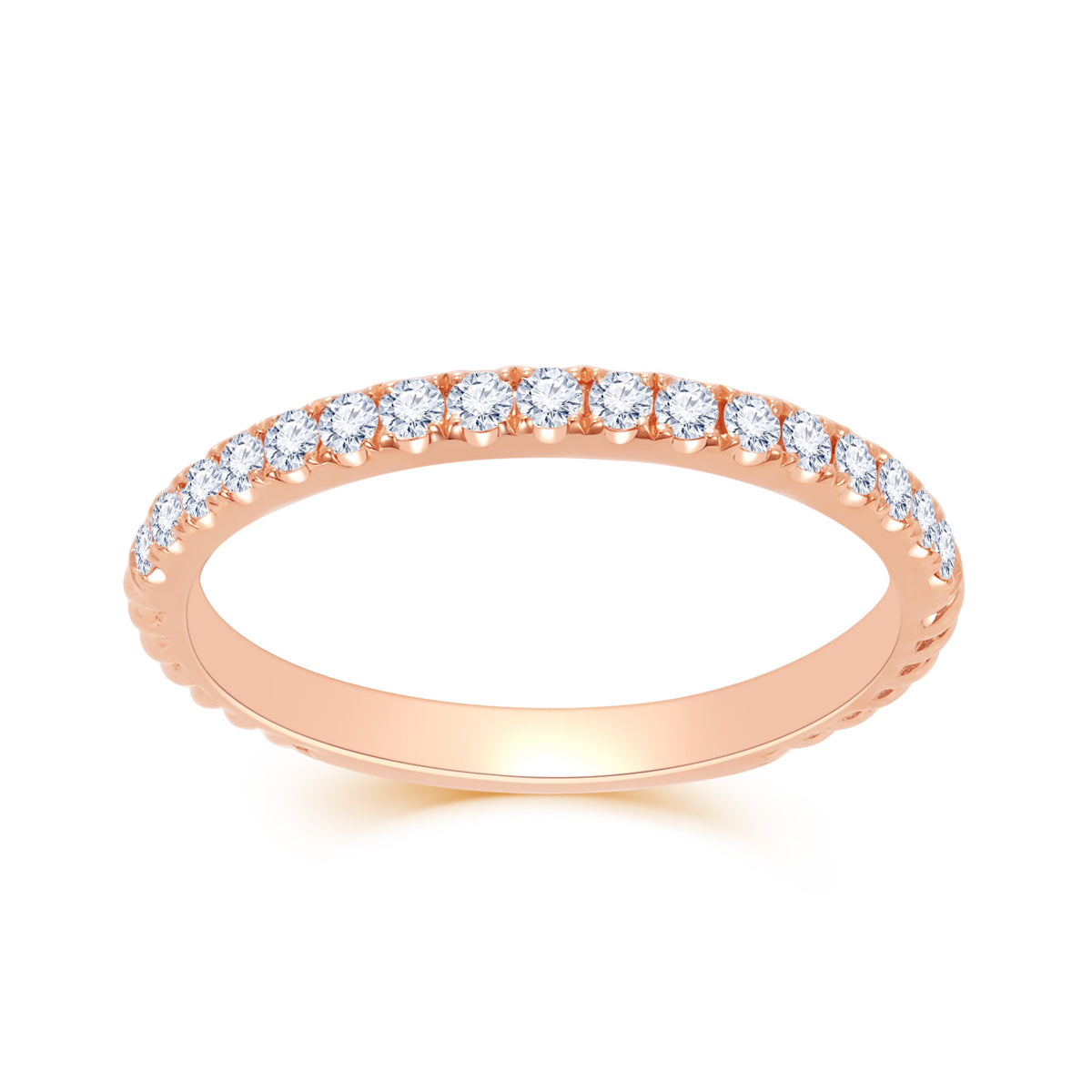 18K Rose Gold Diamond Eternity Ladies Ring