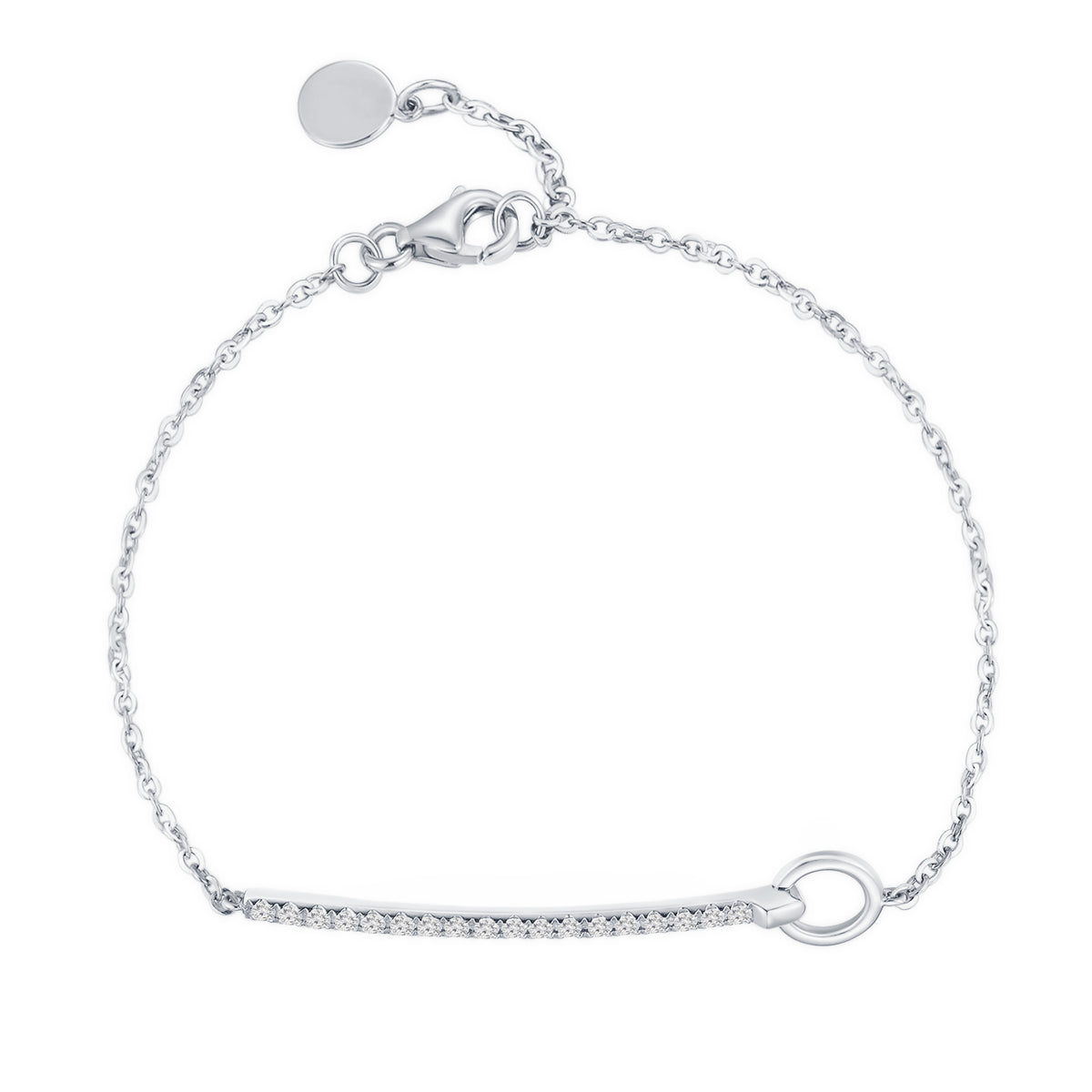 18K White Gold Diamond Linear Bracelet