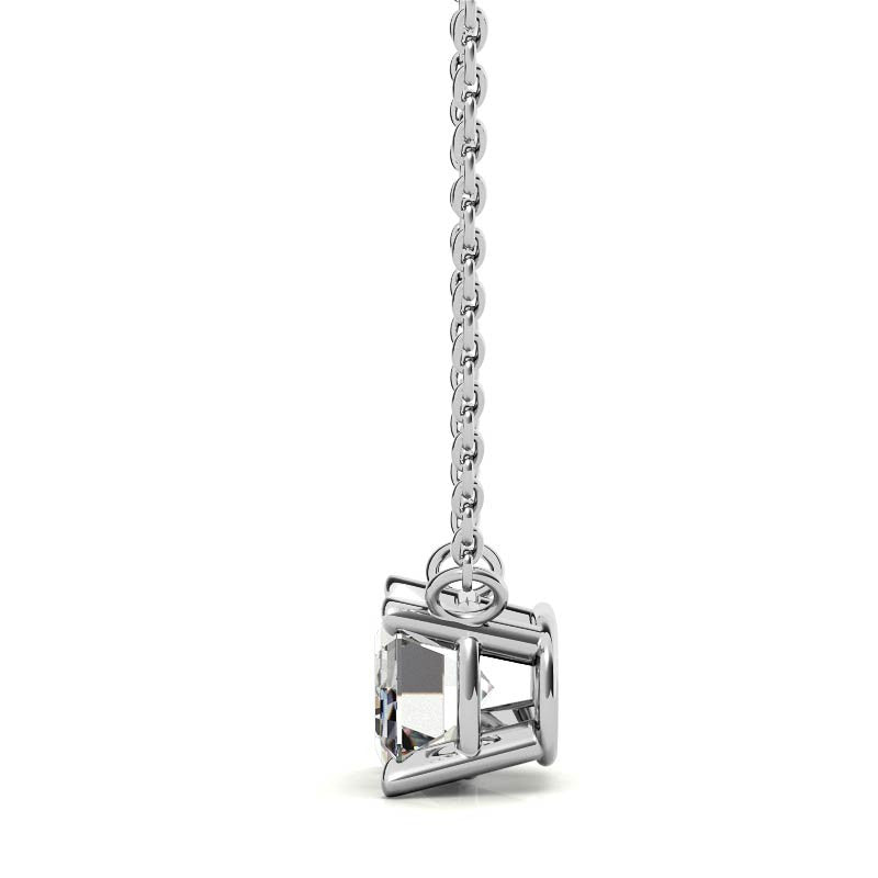 14K 2.00 CTW AGI Certified Lab-Grown Emerald-Cut Diamond Solitaire Pendant