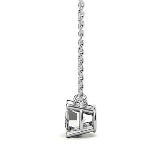 14K 2.00 CTW AGI Certified Lab-Grown Emerald-Cut Diamond Solitaire Pendant