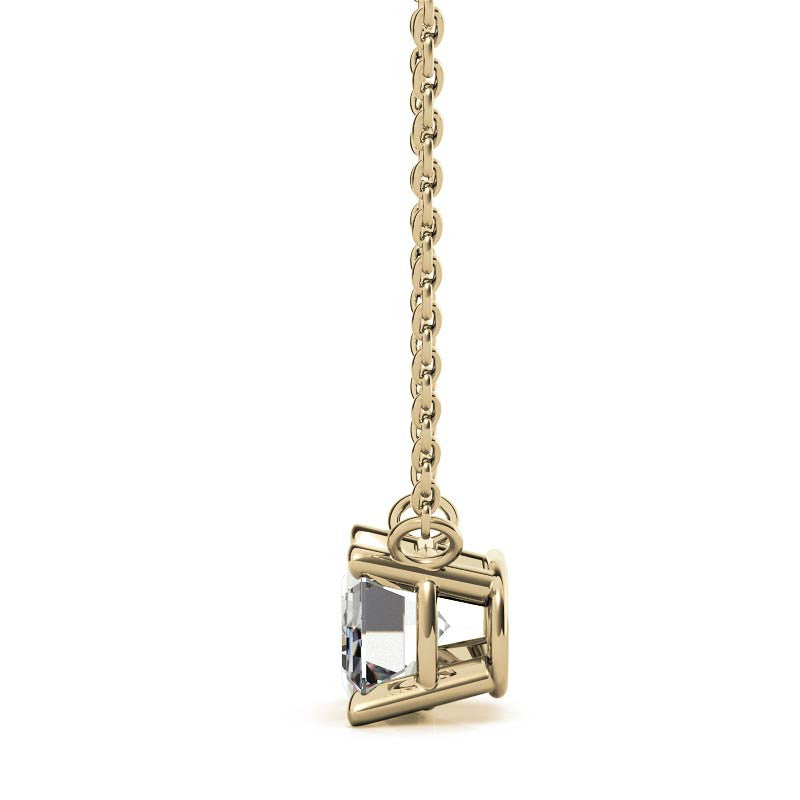 14K 2.00 CTW AGI Certified Lab-Grown Emerald-Cut Diamond Solitaire Pendant
