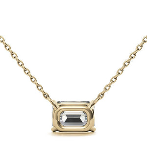 14K 2.00 CTW AGI Certified Lab-Grown Emerald-Cut Diamond Solitaire Pendant