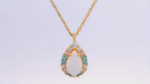 GEORGINI WISTERIA CREATED OPAL FLORIBUNDA PENDANT GOLD