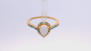 GEORGINI WISTERIA CREATED OPAL FLORIBUNDA RING GOLD