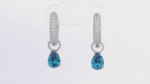 GEORGINI WISTERIA DUO PEAR EARRINGS BLUE TOPAZ CZ SILVER