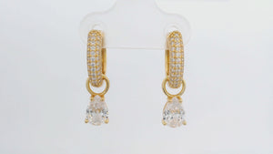 GEORGINI WISTERIA DUO PEAR EARRINGS GOLD