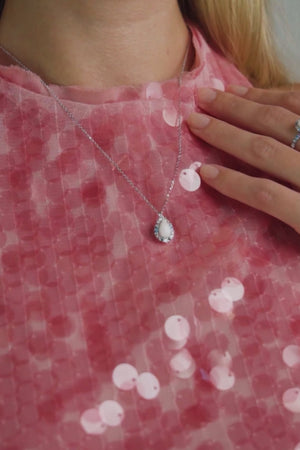 GEORGINI WISTERIA CREATED OPAL FLORIBUNDA PENDANT SILVER