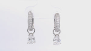 GEORGINI WISTERIA DUO PEAR EARRINGS SILVER