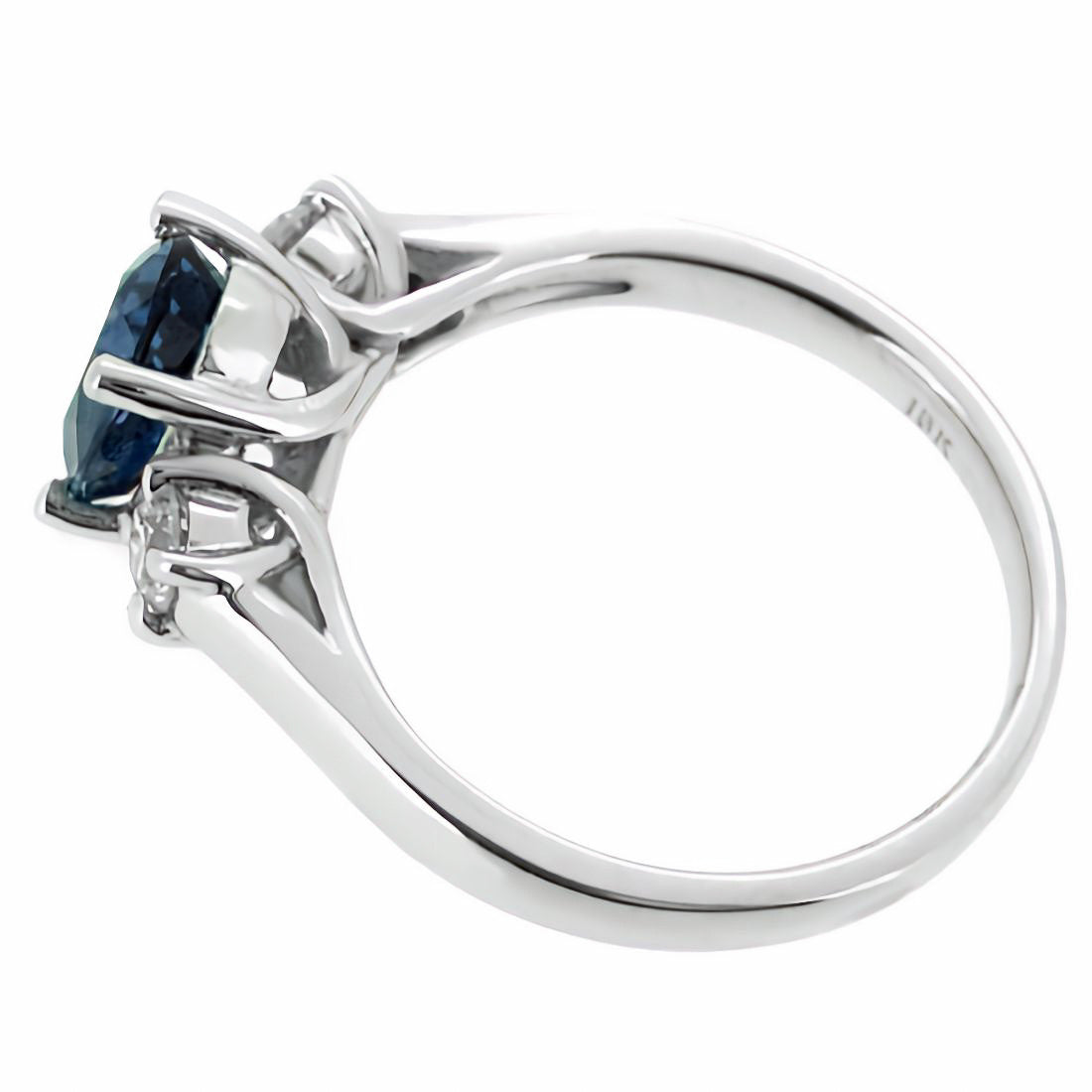 14Ct 2.00 CTW Lab Created Oval Blue Sapphire Diamond Ladies Ring