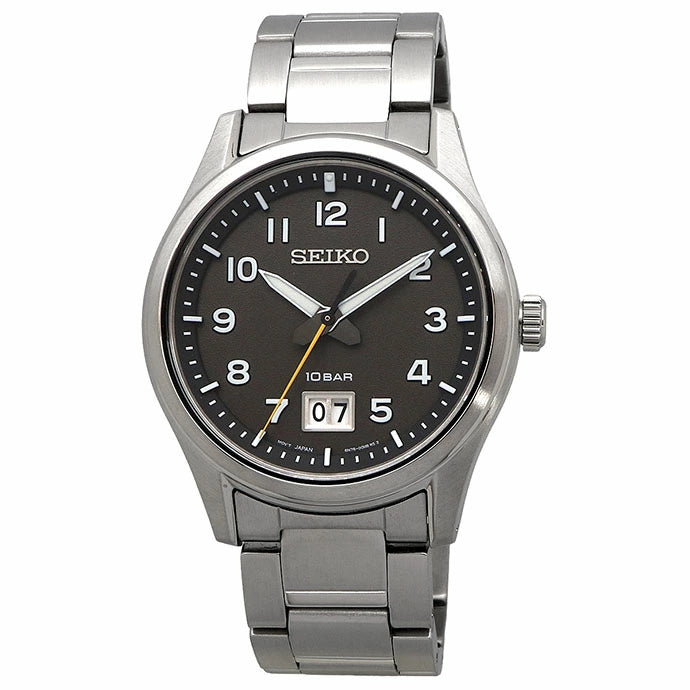 SEIKO Quartz Sapphire 100M Simple Men's Dark Grey SUR569P1