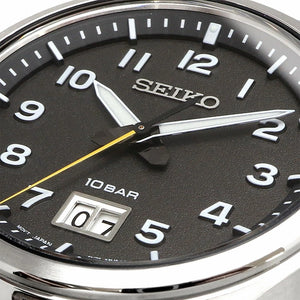 SEIKO Quartz Sapphire 100M Simple Men's Dark Grey SUR569P1