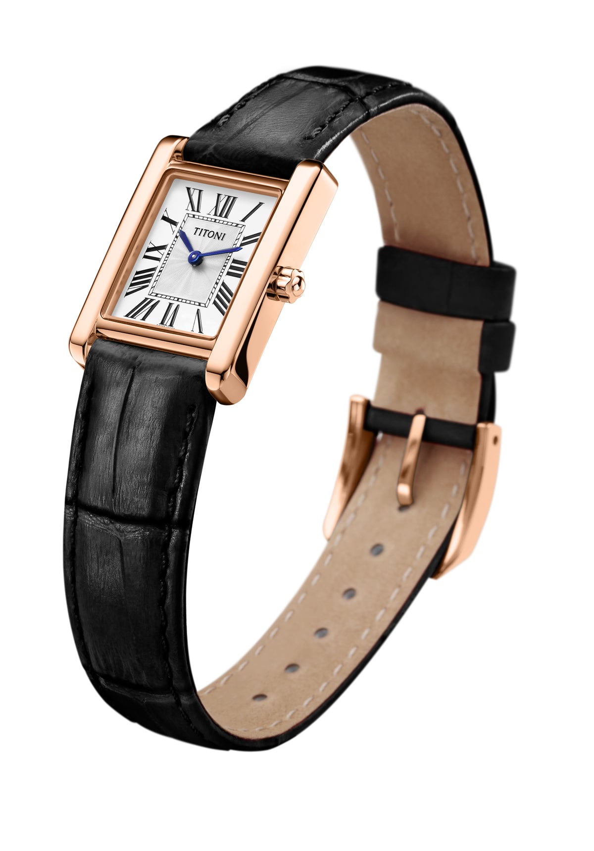 TITONI Mademoiselle Ladies Tournneau Quartz Watch TQ42924 RG-STB-730