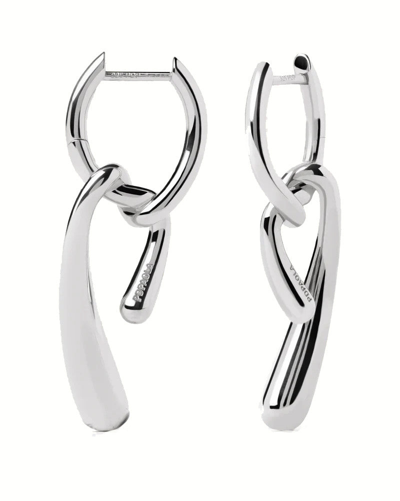 PDPAOLA Twist Hoops Silver