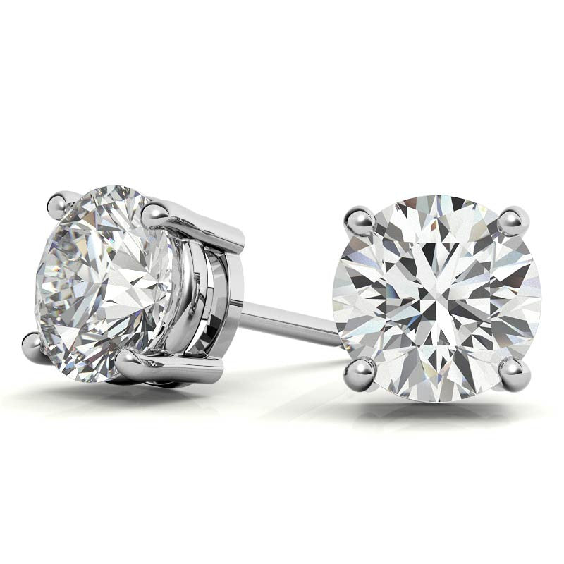 14K White Gold Lab Grown Diamond Stud Earrings 4CTW