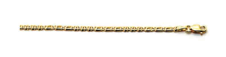 9CT Yellow Gold Italian 2x5 Birdseye / Tiger Eye Bracelet 3.2mm wide