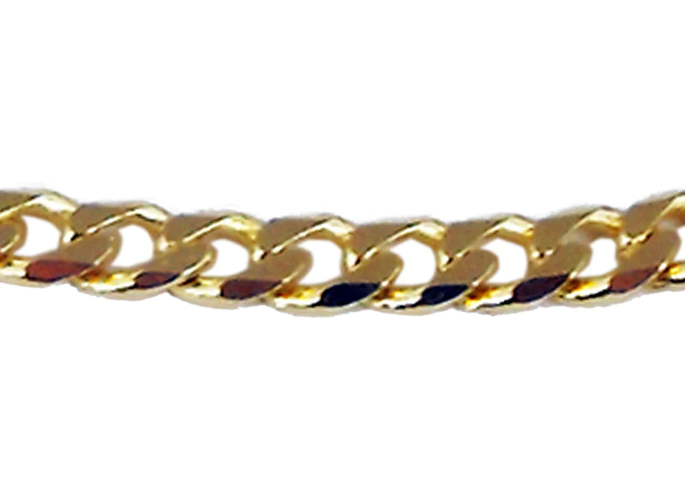 9CT Yellow Gold Italian Flat Curb Bracelet 3.4mm