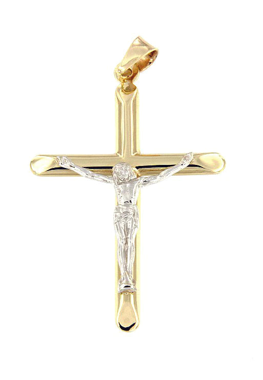 18k italian hot sale gold crucifix