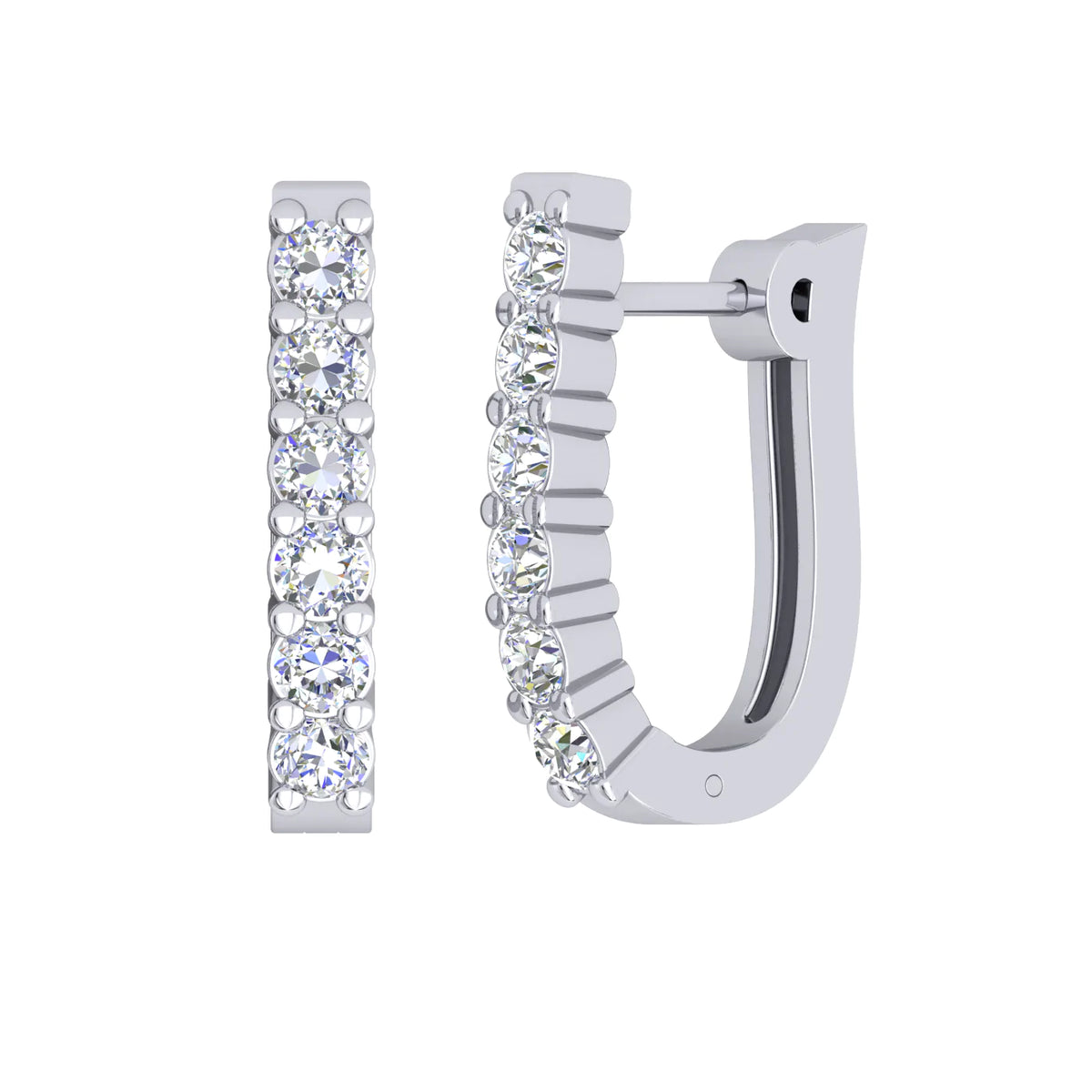 9KW Gold Diamond Oval Huggie Earrings