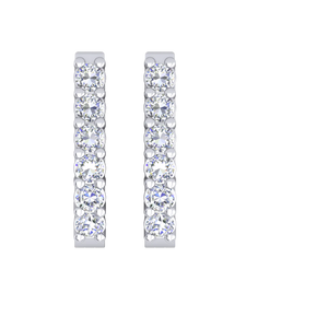 9KW Gold Diamond Oval Huggie Earrings