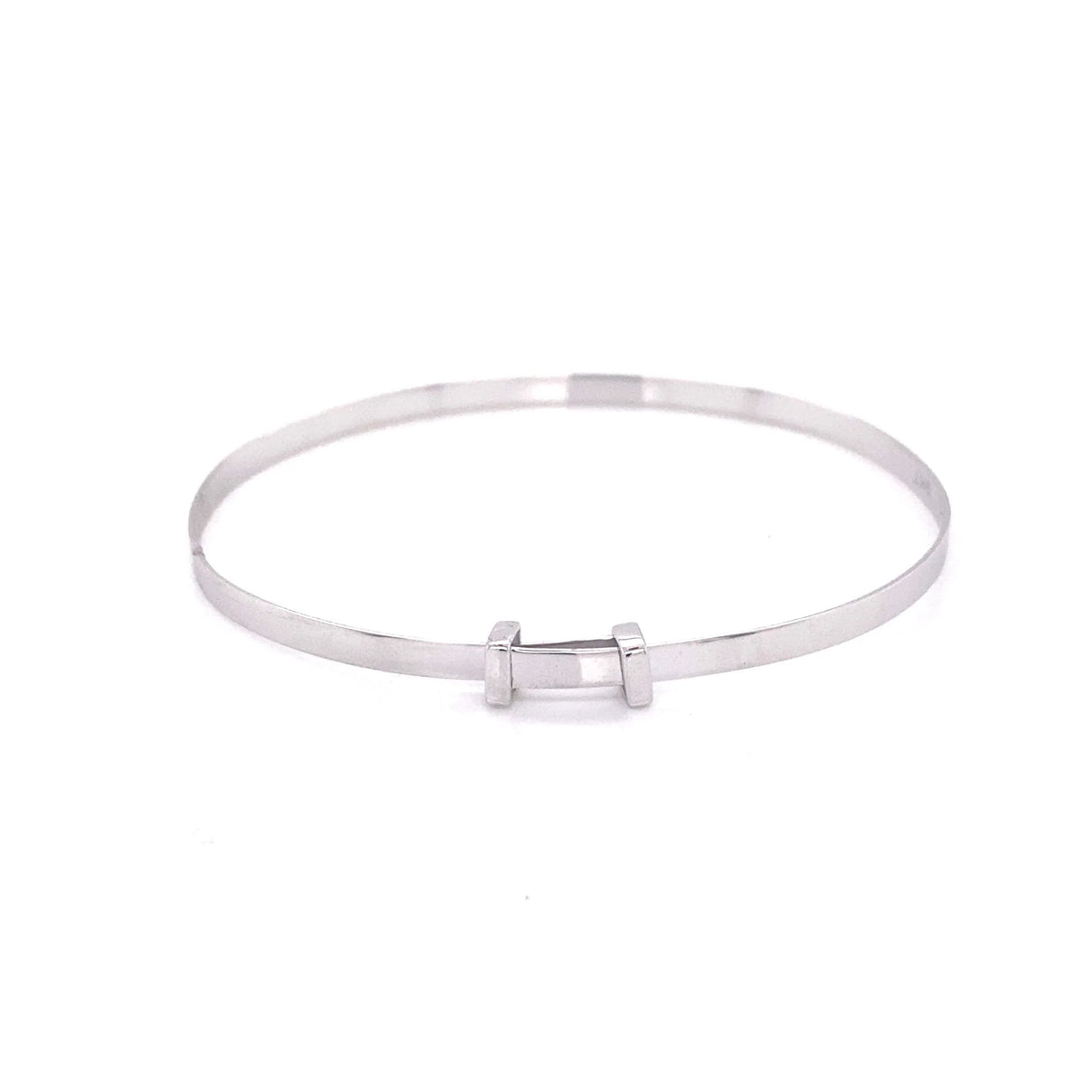 9CT White Gold Adjustable Baby Bangle 2.5mm