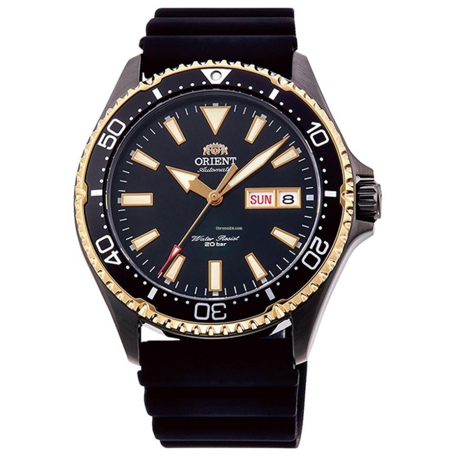Orient Men&#39;s Mako III Automatic Black Rubber Strap Watch RA-AA0005B19B