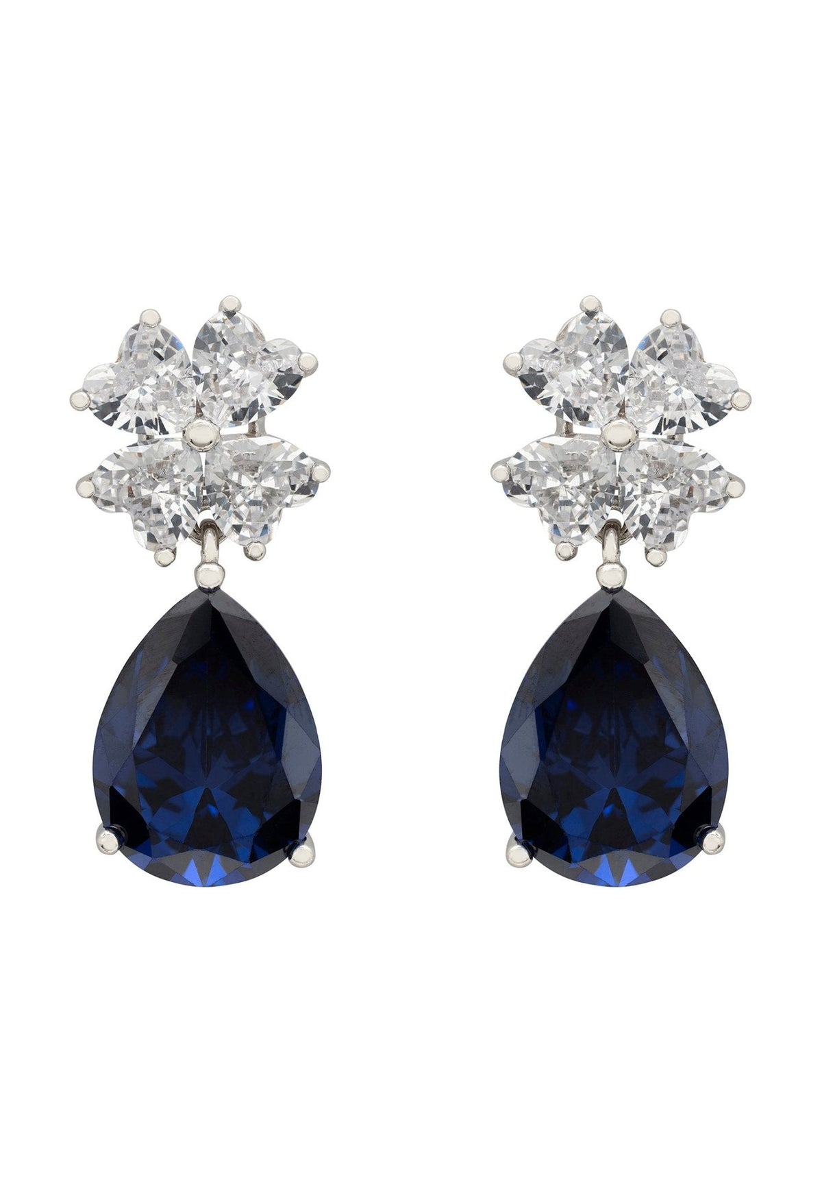 Victoria Teardrop Earrings Silver Tanzanite