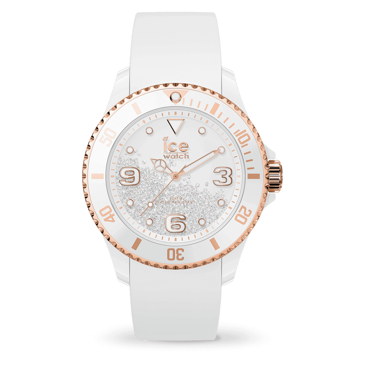 ICE Crystal White Rose Gold Smooth Medium 3H 017248