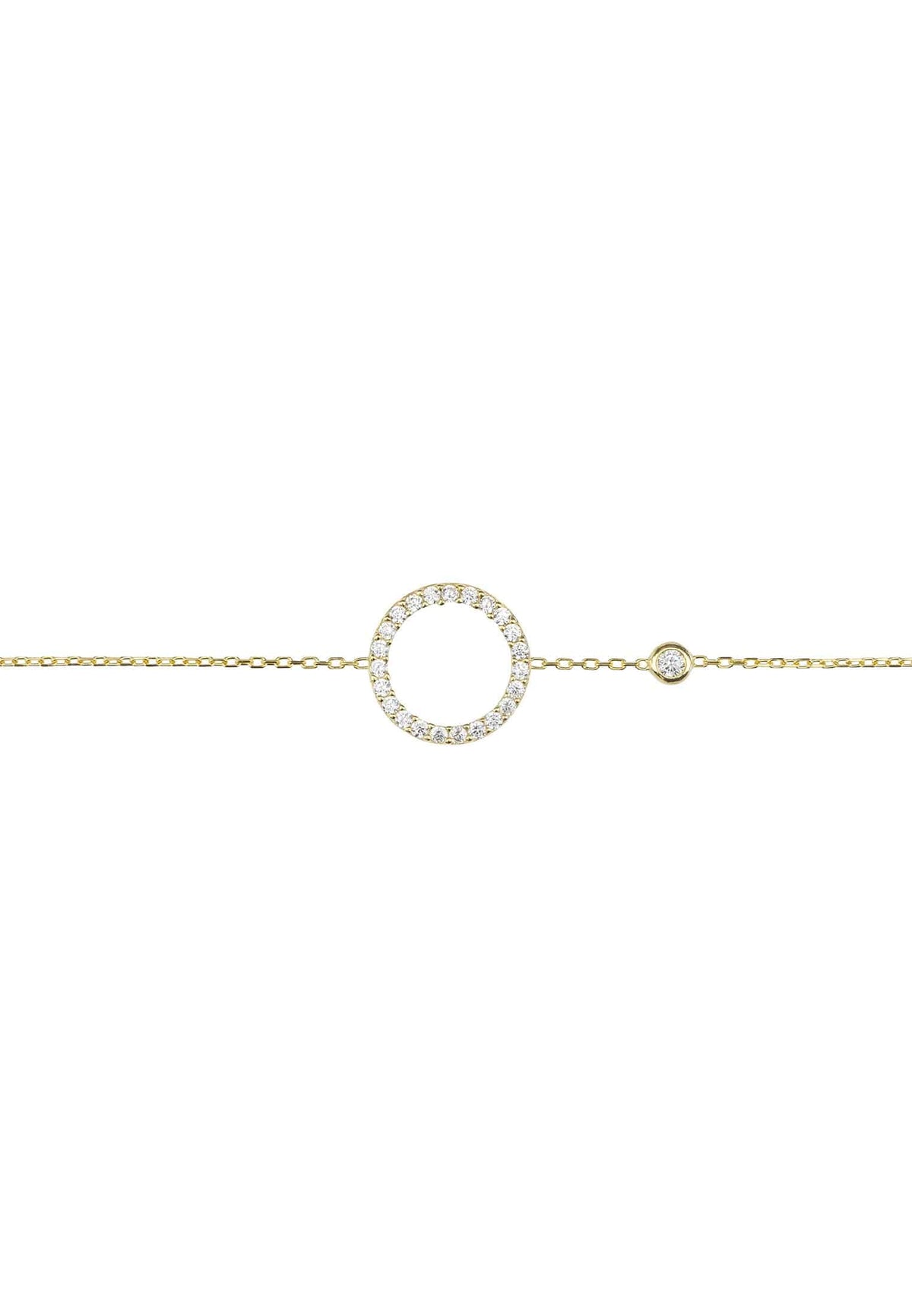Halo Sparkling Circle Bracelet Gold